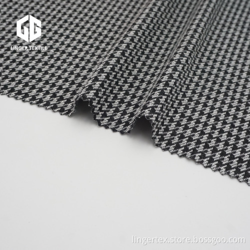Houndstooth Design Knitted Jacquard Fabric For Clothes